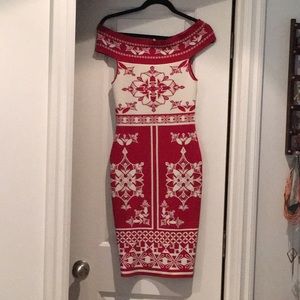 Ted Baker red and white holiday dress